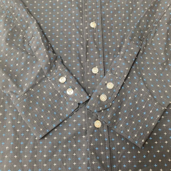 Diesel Button Down Shirt Mens Large Long Sleeve Black Metallic - Picture 4 of 7